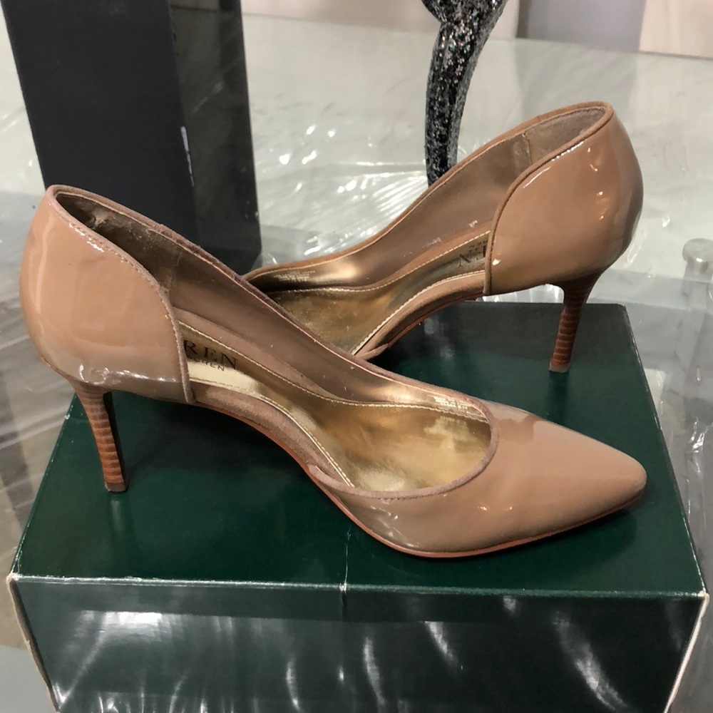 Ralph Lauren Rube Patent D'Orsay Pumps Leather